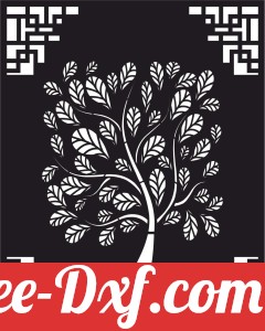 decorative panel door wall screen tree pattern