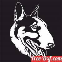 download Bull Terrier Dogs wall decor free ready for cut
