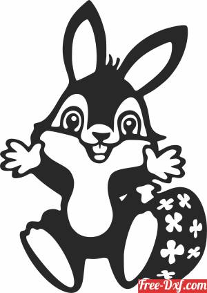 download happy easter egg bunny clipart free ready for cut