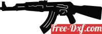 download Rifle gun silhouette arms AK-47 free ready for cut