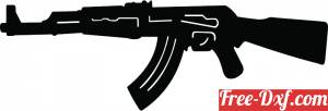 download Rifle gun silhouette arms AK-47 free ready for cut