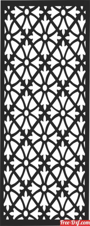 download Door pattern decorative wall screen free ready for cut