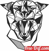 download geometric tiger wall art free ready for cut