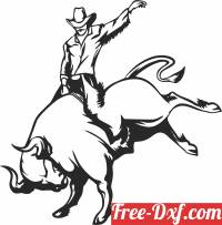 download bull riding rodeo clip art free ready for cut
