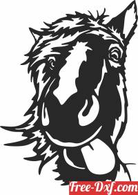 download Horse out sticking Tongue clipart free ready for cut