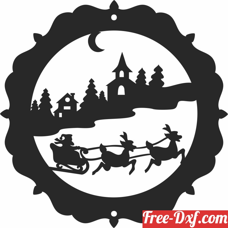 Download Christmas santa ornaments Hdkf4 High quality free Dxf fi