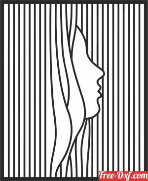 download woman line wall decor free ready for cut