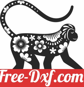 monkey with flowers clipart