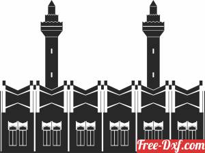 download building with two towers clipart free ready for cut