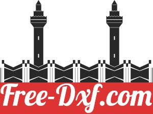 building with two towers clipart