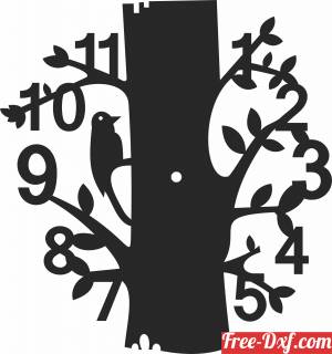 download tree branche Wall Clock free ready for cut