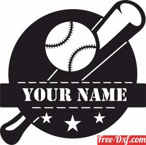 download Baseball Custom name monogram free ready for cut