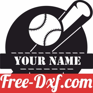 Baseball Custom name monogram