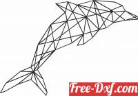 download Geometric Polygon dolphin free ready for cut