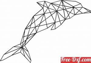 download Geometric Polygon dolphin free ready for cut