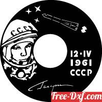 download CCCP Cosmonaut clock free ready for cut