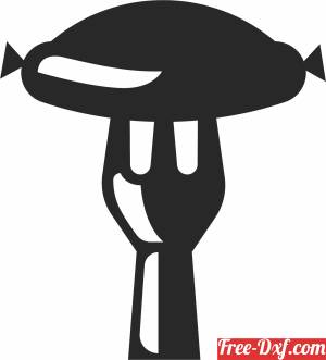 download sausage on a fork free ready for cut