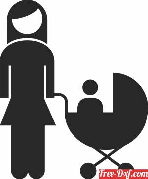 download mother with baby silhouette free ready for cut