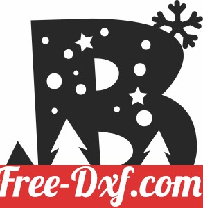 b split letter monogram christmas