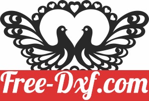 heart dove birds art