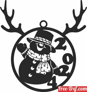 download christmas snowman ornament 2024 free ready for cut
