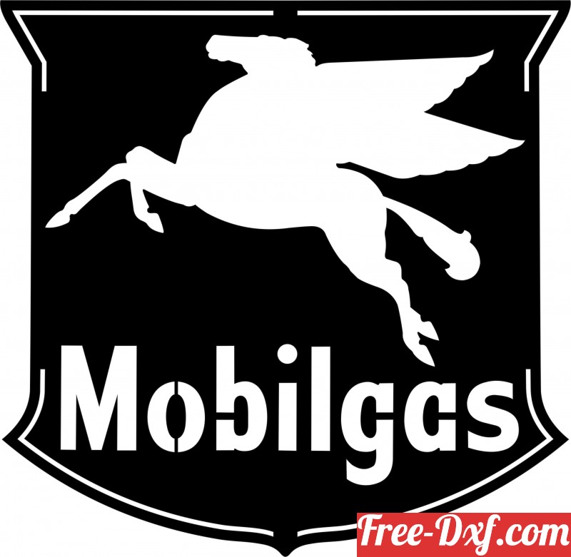 Download Mobilgas Pegasus Logo Sign ILQ9e High quality free Dxf f