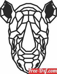download rhino polygonal wall art free ready for cut
