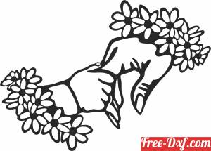 download mother and baby holding floral hands free ready for cut
