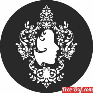 download woman wall floral art free ready for cut