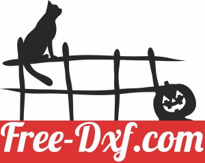 Spooky Cat pumpkin Fence