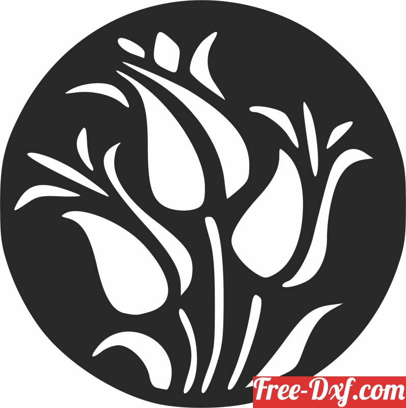 Download flowers wall decor Imrz1 High quality free Dxf files, Sv