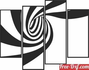 download Swirl panel canva wall decor free ready for cut