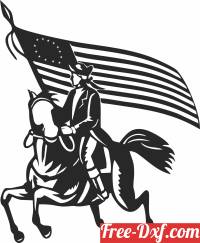 download american soldier riding horse revolution cliparts free ready for cut