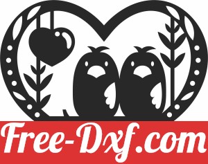 birds on heart clipart