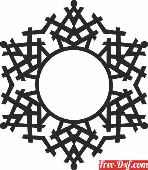 download Winter Snowflakes christmas Frame free ready for cut