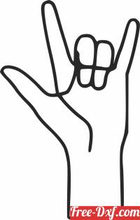 download ASL I Love You sign free ready for cut