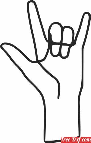 download ASL I Love You sign free ready for cut