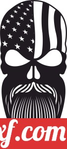 Bearded Skull with USA flag