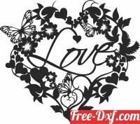 download love valentines Day floral Heart free ready for cut