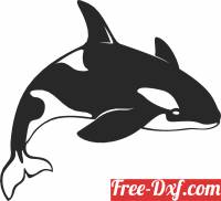 download Killer whale wall art free ready for cut