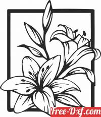 download flowers wall art free ready for cut