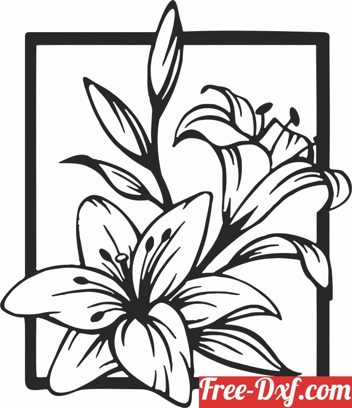 Download flowers wall art JwXOm High quality free Dxf files, Svg,