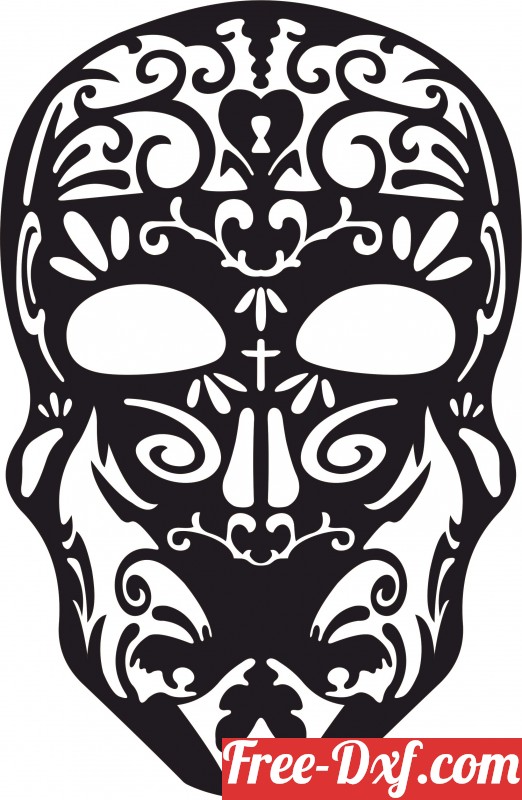 Free Sugar Skull SVG, PNG, DXF, EPS - Creative Vector Studio