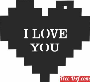 download I love you heart lego free ready for cut