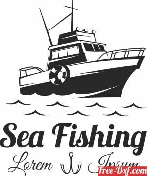 download Fishing Boat logo free ready for cut