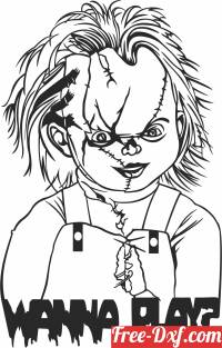download Chucky Wanna Play art free ready for cut