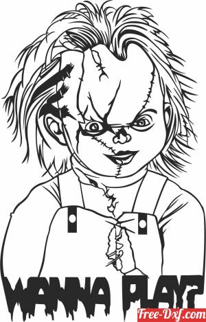 download Chucky Wanna Play art free ready for cut