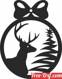 download christmas deer elk ornament free ready for cut