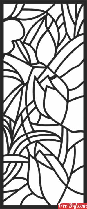 download floral decorative wall screen door pattern free ready for cut