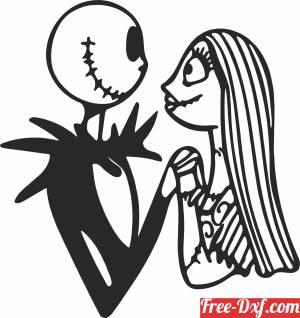 download Jack Skellington and  Saly Nightmare Before Christmas free ready for cut